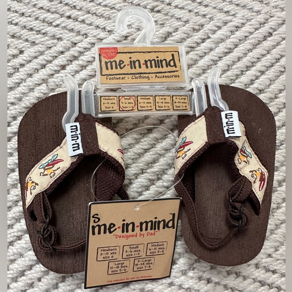 BNWT Me-in-Mind Baby Elastic-Back Flip-Flops Size 1-2 (3-6 months)